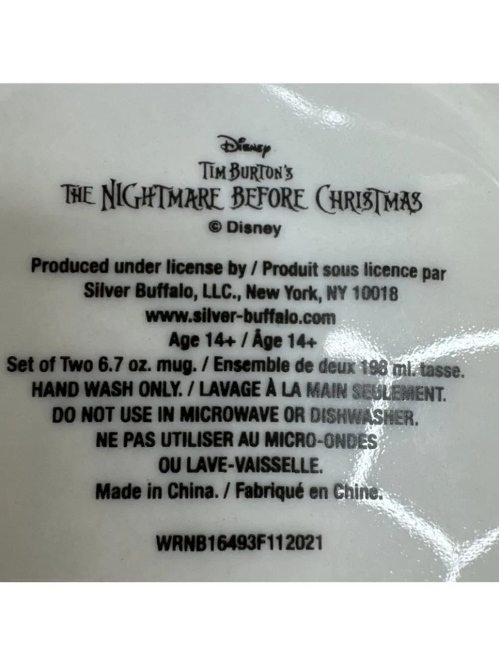 Tim Burtons Nightmare Before Christmas 6.7 Oz Mug & Saucer Set Jack Sally Design - Picture 16 of 16